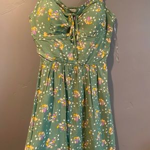 Green floral dress